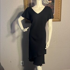 S.L. Fashions Black Asymmetrical Dress